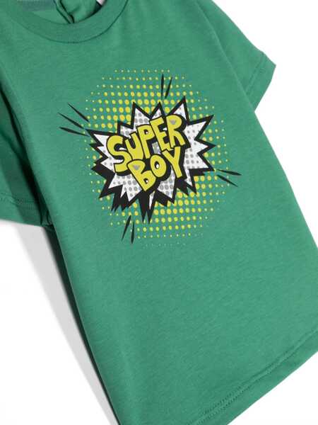 Tricouri Emporio Armani Comic Print T-Shirt GREEN Baieti (BM 16614150) 3
