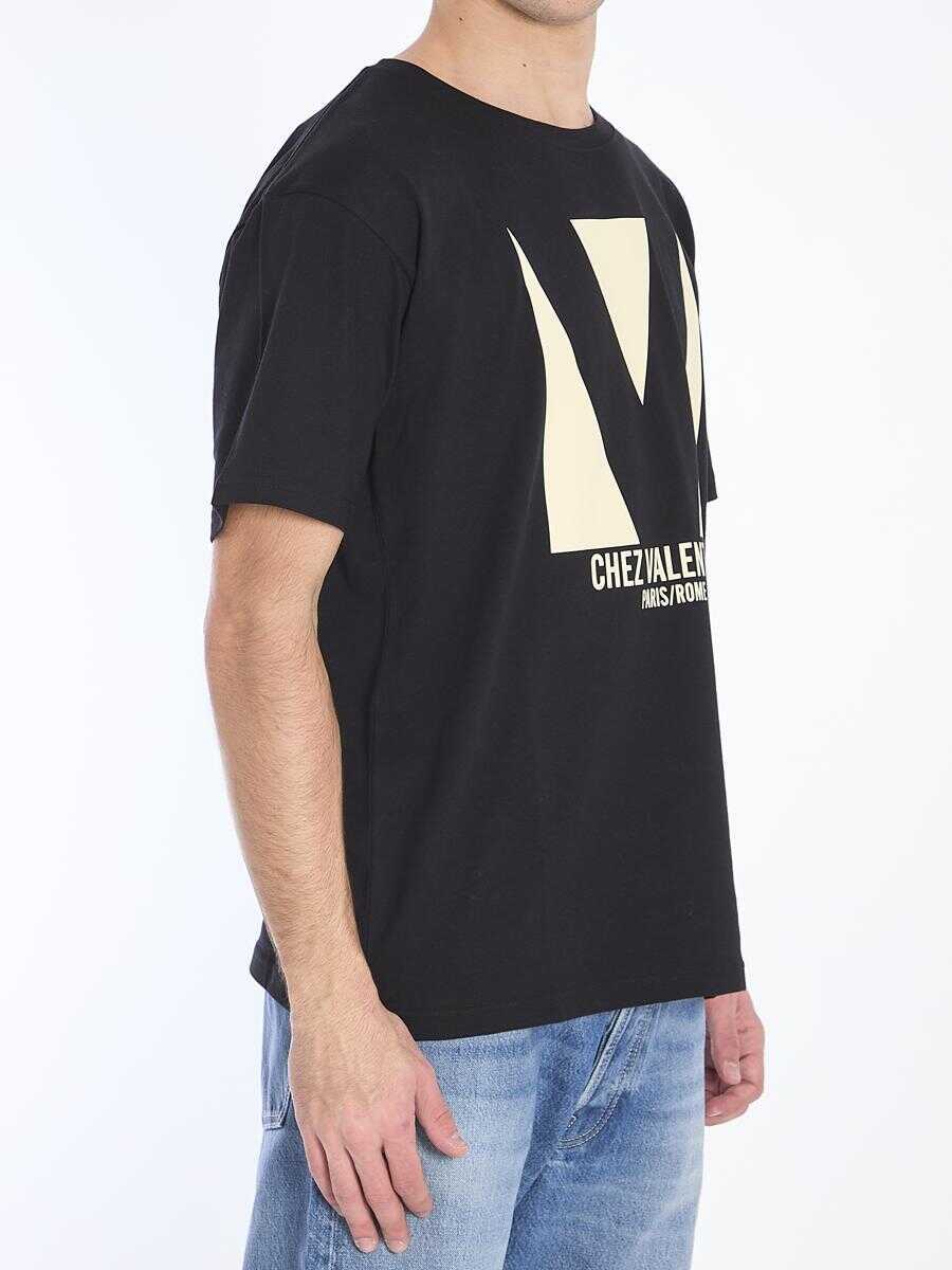 Tricouri Valentino Garavani Chez Valentino Garavani T-Shirt Black Barbati (BM 16615560) 2