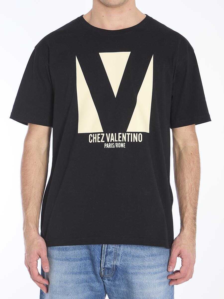 Tricouri Valentino Garavani Chez Valentino Garavani T-Shirt Black Barbati (BM 16615560) 1
