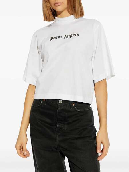 Tricouri Palm Angels T-Shirt With Logo WHITE Femei (BM 16619841) 3