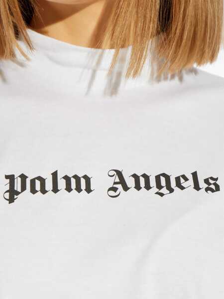 Tricouri Palm Angels T-Shirt With Logo WHITE Femei (BM 16619841) 5