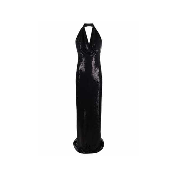 Rochii BLANCA VITA Blanca Vita Sequin-Embellished Long Dress Black Femei (BM 16620159) 1