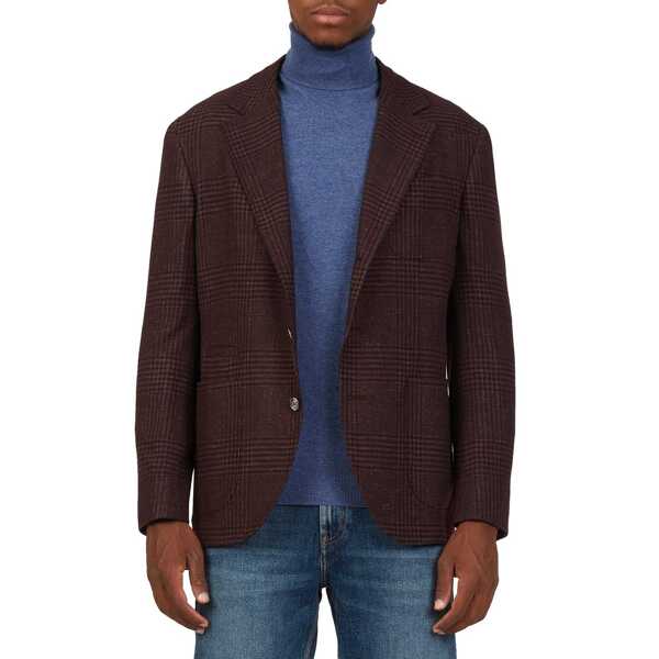 Jachete Brunello Cucinelli Brunello Cucinelli Tartan Wool Jacket Red Barbati (BM 16620351) 2