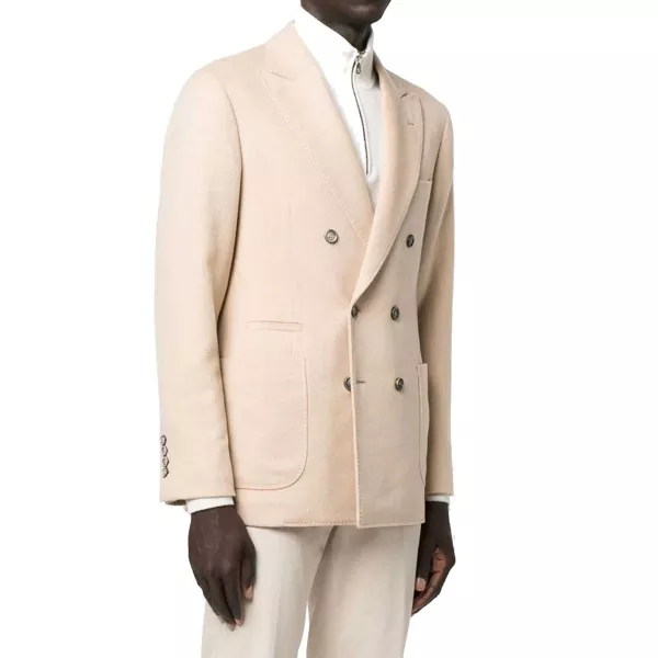 Jachete Brunello Cucinelli Brunello Cucinelli Wool Jacket Beige Barbati (BM 16620360) 2