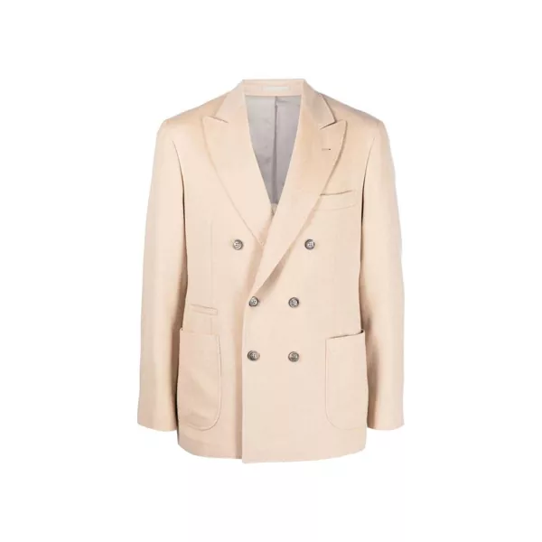 Jachete Brunello Cucinelli Brunello Cucinelli Wool Jacket Beige Barbati (BM 16620360) 1