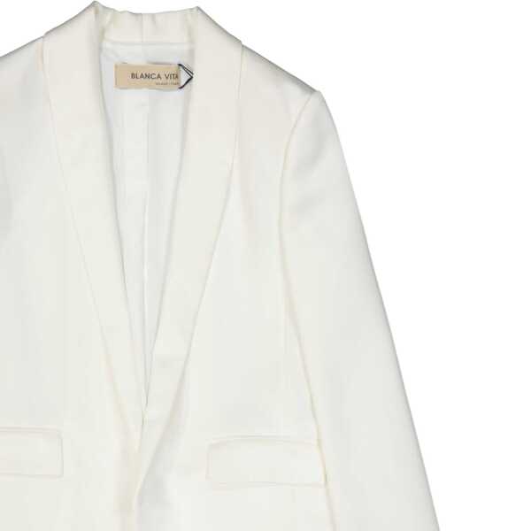 Jachete BLANCA VITA Blanca Vita Satin Effect Jacket White Femei (BM 16620393) 3