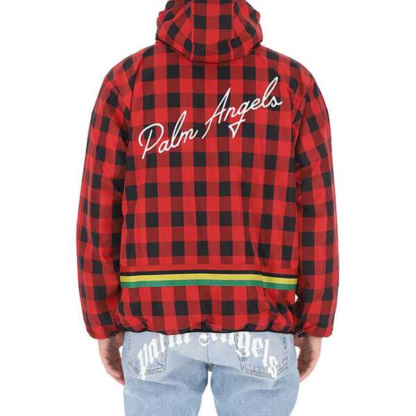 Jachete Palm Angels Palm Angels Checked  Windbreaker Jacket Red Barbati (BM 16620408) 3