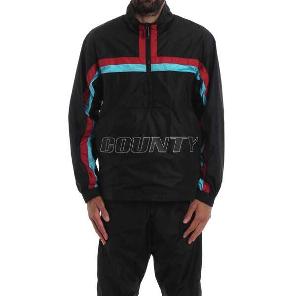 Jachete Marcelo Burlon Marcelo Burlon Logo Windbreaker Jacket Black Barbati (BM 16620447) 2