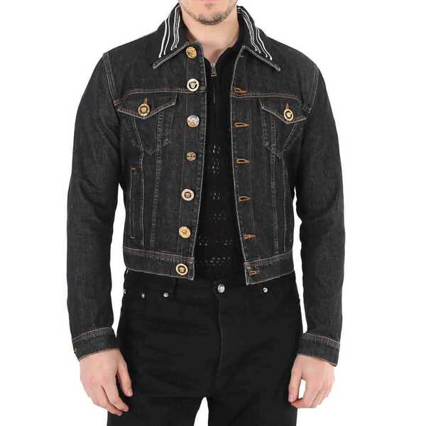 Jachete Versace Versace Medusa Motif Denim Jacket Black Barbati (BM 16620486) 2