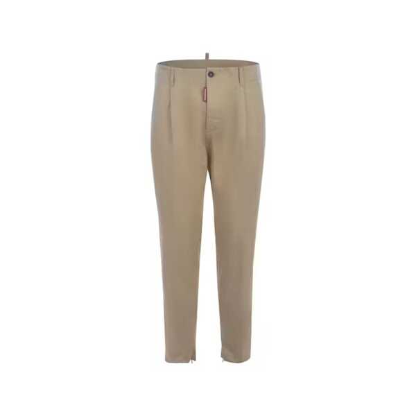 Pantaloni DSQUARED2 Dsquared2 Cotton Trousers Beige Barbati (BM 16620651) 1