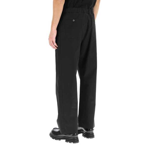 Pantaloni Alexander McQueen Alexander Mcqueen Cotton Trousers Black Barbati (BM 16620672) 3