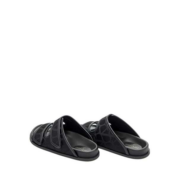 Sandale Valentino Garavani Valentino Garavani Toile Iconographe Flat Sandals Black Barbati (BM 16620711) 3