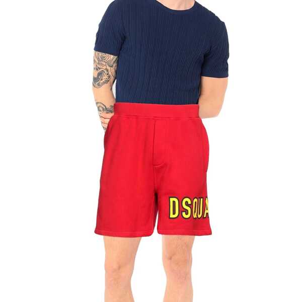 Pantaloni scurti DSQUARED2 Dsquared2 Cotton Logo Shorts Red Barbati (BM 16620741) 2