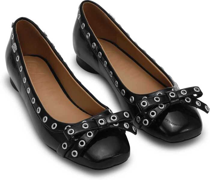 Balerini Ganni Ballerina With Bow BLACK Femei (BM 16621869) 2