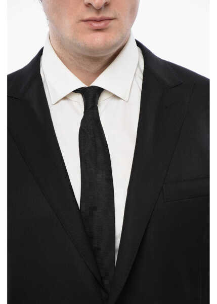 Sacouri CORNELIANI Virgin Wool Side Vents Peak Lapel 2-Button Blazer Black Barbati (BM 16622034) 3