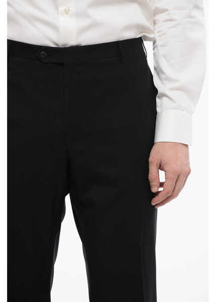 Pantaloni eleganti CORNELIANI Extrafine Virgin Wool Leader Pants With Belt Loops Black Barbati (BM 16622043) 2