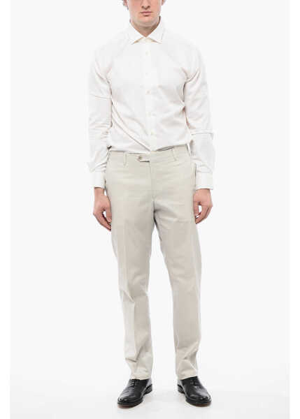 Pantaloni casual CORNELIANI 4-Pocketed Leader Cotton Blend Pants White Barbati (BM 16622058) 3