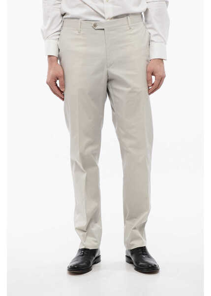 Pantaloni casual CORNELIANI 4-Pocketed Leader Cotton Blend Pants White Barbati (BM 16622058) 1
