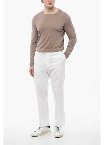 Pantaloni casual CORNELIANI Id Stretch Cotton Identity Straight Leg Chinos Pants White Barbati (BM 16622463) 3