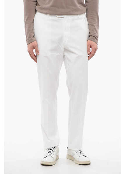 Pantaloni casual CORNELIANI Id Stretch Cotton Identity Straight Leg Chinos Pants White Barbati (BM 16622463) 1