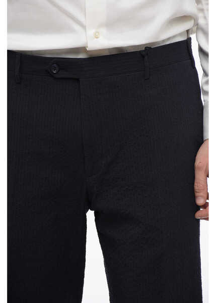 Pantaloni casual CORNELIANI Cc Collection 4-Pocketed Jacquard Cotton Blend Pants Blue Barbati (BM 16622469) 3