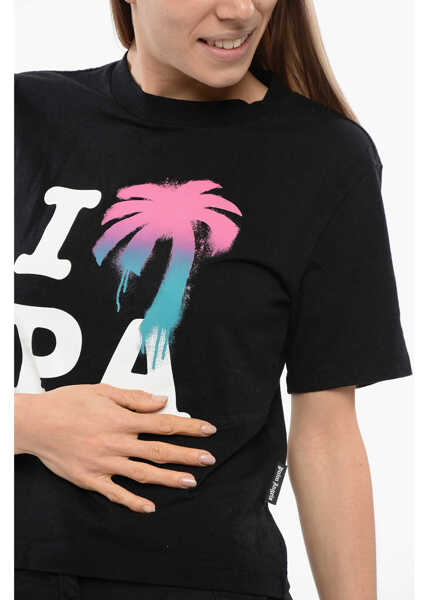 Tricouri Palm Angels Printed Crewneck T-Shirt Black Femei (BM 16622487) 3