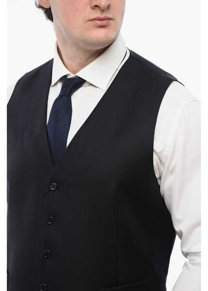 Veste costum CORNELIANI Trend Virgin Wool Waistcoat With 2 Pockets Blue Barbati (BM 16622496) 3