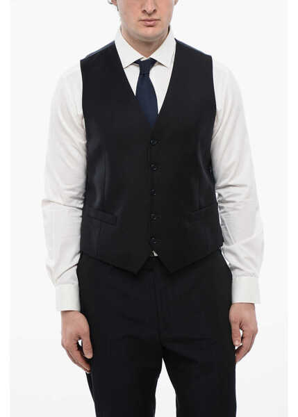 Veste costum CORNELIANI Trend Virgin Wool Waistcoat With 2 Pockets Blue Barbati (BM 16622496) 1