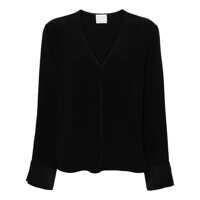 Pulovere Black V-Neck Sweater In Acetate Blend Woman Femei