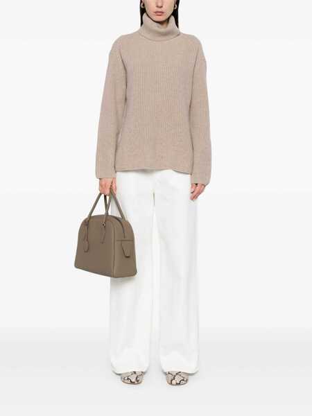 Pulovere P.A.R.O.S.H. Beige Turtleneck Sweater With Dropped Shoulders In Wool And Cashmere Blend Woman Beige Femei (BM 16626318) 2