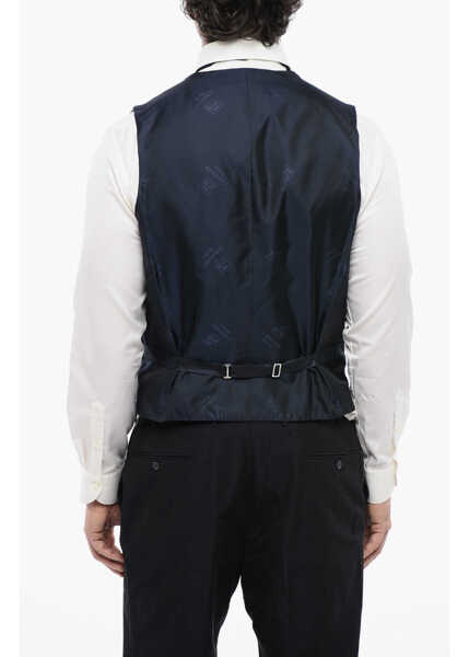 Veste costum CORNELIANI Virgin Wool Academy Vest With Martingale Blue Barbati (BM 16629099) 2