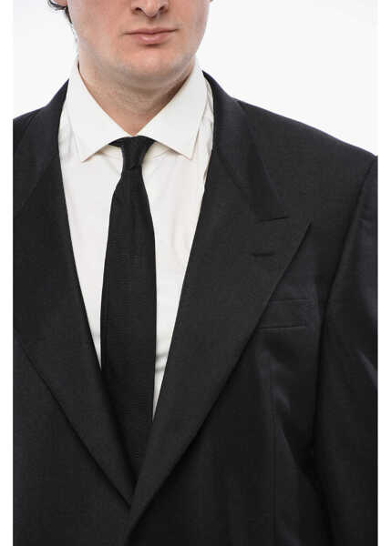 Sacouri CORNELIANI Peak Lapel Cerimonia Reset Virgin Wool Blazer Black Barbati (BM 16629141) 2