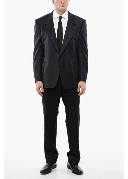 Sacouri CORNELIANI Peak Lapel Cerimonia Reset Virgin Wool Blazer Black Barbati (BM 16629141) 3