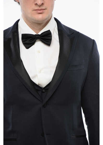 Costume CORNELIANI Silk Cerimonia Academy 3-Piece Suit With Satin Details Blue Barbati (BM 16629147) 3