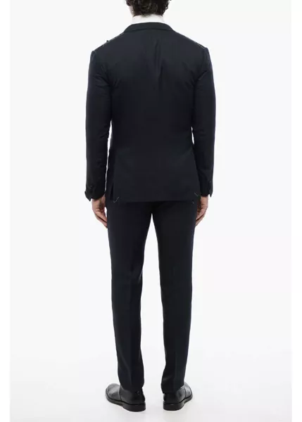 Costume CORNELIANI Silk Cerimonia Academy 3-Piece Suit With Satin Details Blue Barbati (BM 16629147) 4