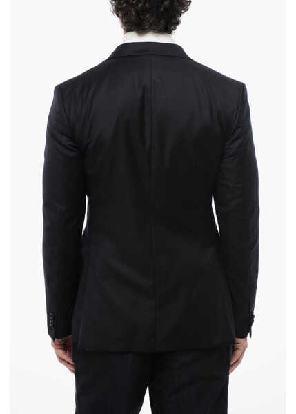 Sacouri CORNELIANI Trend Virgin Wool Side Vents Notch Lapel 2-Button Blazer Blue Barbati (BM 16629159) 2