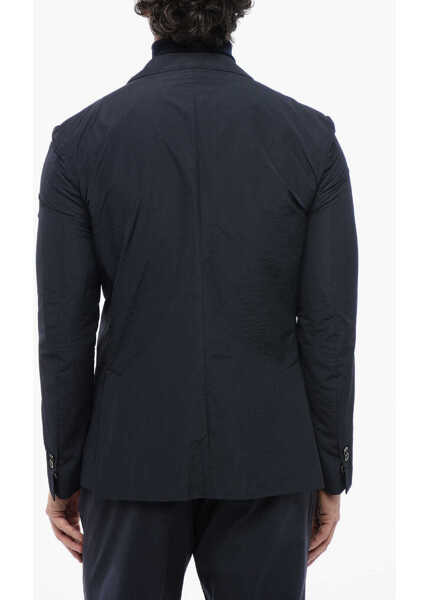 Sacouri CORNELIANI Id Solid Color Unlined 2-Button Blazer With Patch Pockets Blue Barbati (BM 16629162) 2