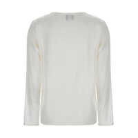 Bluze White Long Sleeves Blouse In Silk Woman Femei