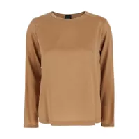 Bluze Beige Long Sleeves Blouse In Silk Woman Femei