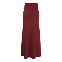 Fuste Bordeaux Long Skirt With Volant Detail At The End In Satin Woman Femei