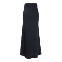 Fuste Blue Long Skirt With Volant Detail At The End In Satin Woman Femei