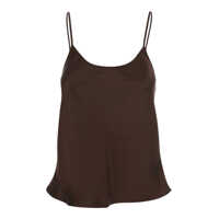 Topuri Brown Top With Spaghetti Straps In Satin Woman Femei