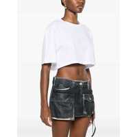 Imbracaminte Philosophy Dama - Tricouri Philosophy White Cropped T-Shirt With Maxi Logo Printed On The Back In Cotton Woman WHITE Femei (BM 16632897) - B-mall.ro