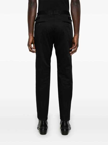 Pantaloni Dolce & Gabbana Black Pants With Embroidered Logo On Side In Cotton Man Black Barbati (BM 16633356) 4
