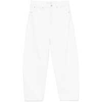 Blugi White Jeans With Low Waist And Belt Loops In Denim Woman Femei