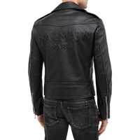 Jachete Balmain pentru Barbati - Jachete Balmain Balmain Leather Jacket Black Barbati (BM 16637175) - B-mall.ro