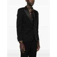 Geci Saint Laurent pentru Barbati - Jachete Saint Laurent Saint Laurent Grain De Poudre Smoking Jacket Black Barbati (BM 16637346) - B-mall.ro