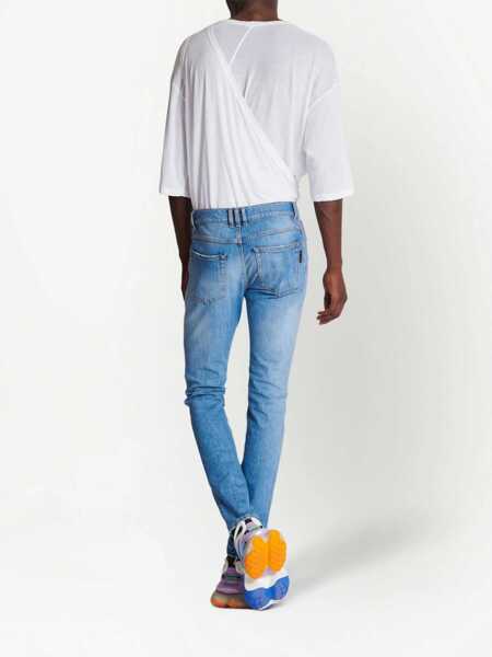 Blugi Balmain Balmain Cropped Straight Jeans Blue Barbati (BM 16637370) 4