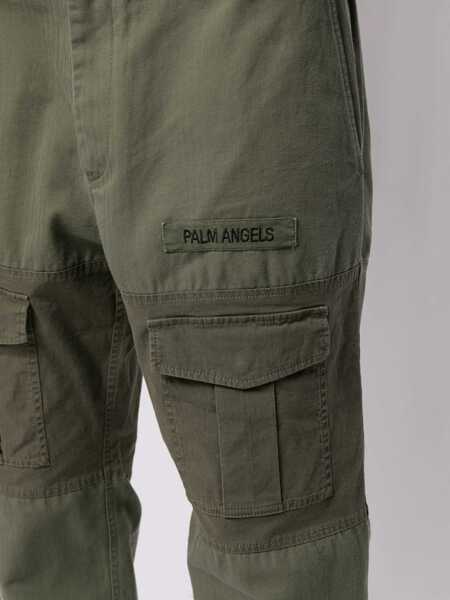Pantaloni Palm Angels Palm Angels Cotton Trousers Green Barbati (BM 16637529) 5