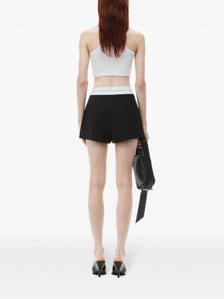 Pantaloni casual Alexander Wang Alexander Wang High Waisted Pleated Short With Logo Elastic Clothing Black Femei (BM 16638390) 3